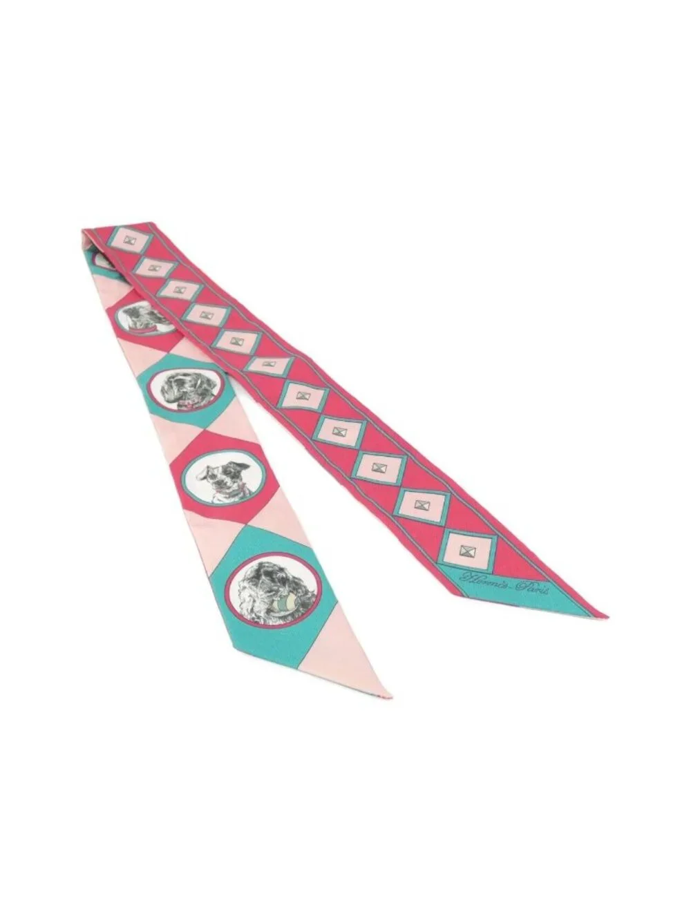 Hermes Colliers Et Chiens Twilly Scarf